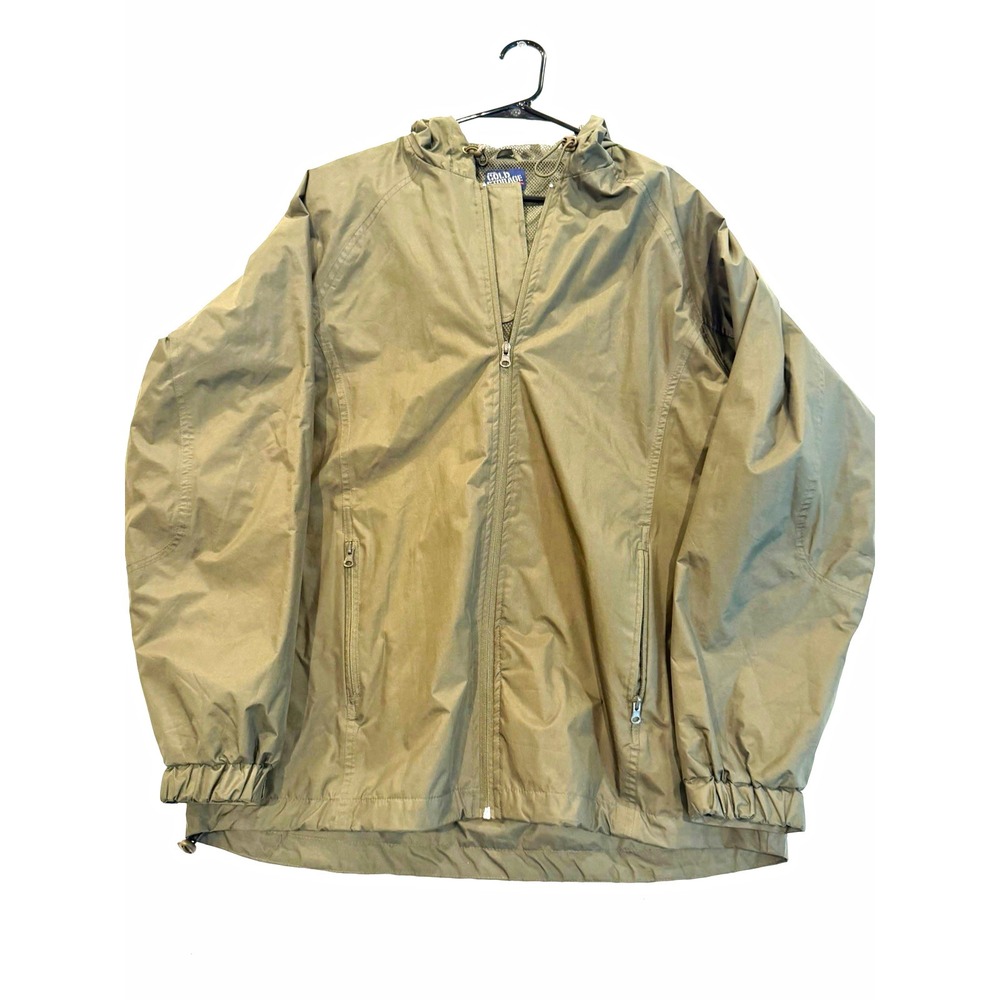 Cold Storage Men's Hooded Full Zip Windbreaker Jacket Pockets Green XL outdoor